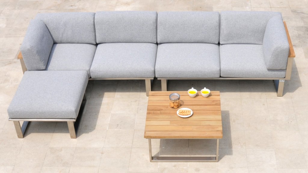 4 delig 2x bank voetenbank en salontafel