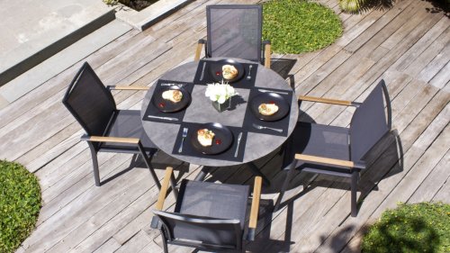 zebra fly diningset carbongraphite esstischgruppe